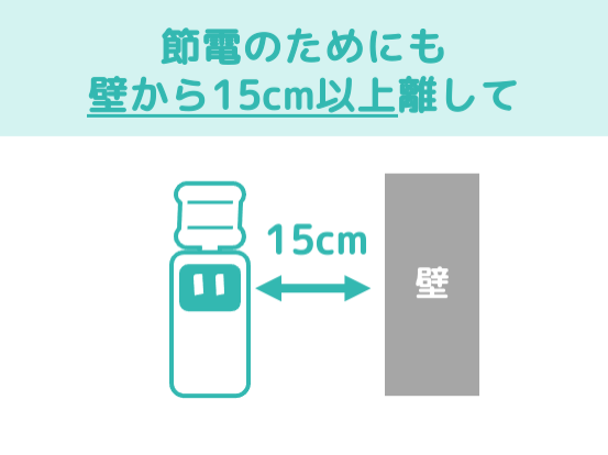 ウォーターサーバーは壁から15cm以上離して使おう！