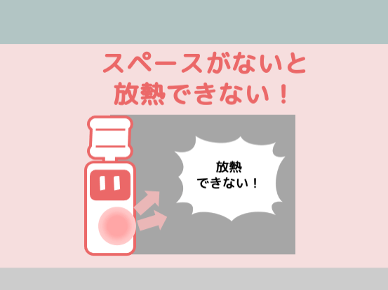 放熱できず電気代が上がったり、故障したりする原因になります