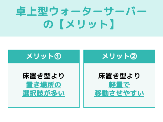 卓上型ウォーターサーバーのメリット！