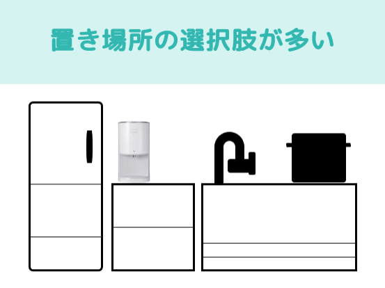 卓上型ウォーターサーバーは置き場所の選択肢が多い！