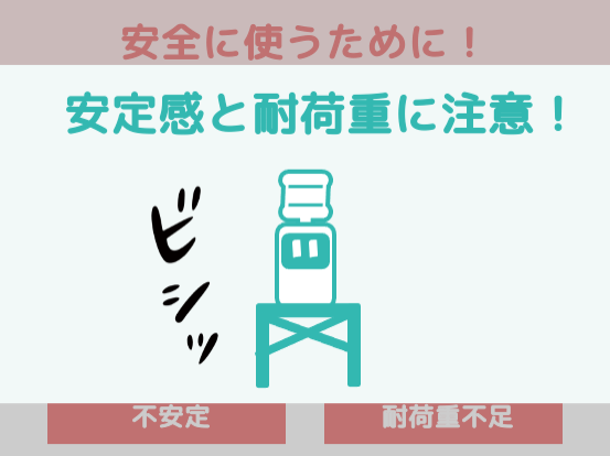 卓上型ウォーターサーバーは、置き場所の安定性と耐荷重に気をつけて！