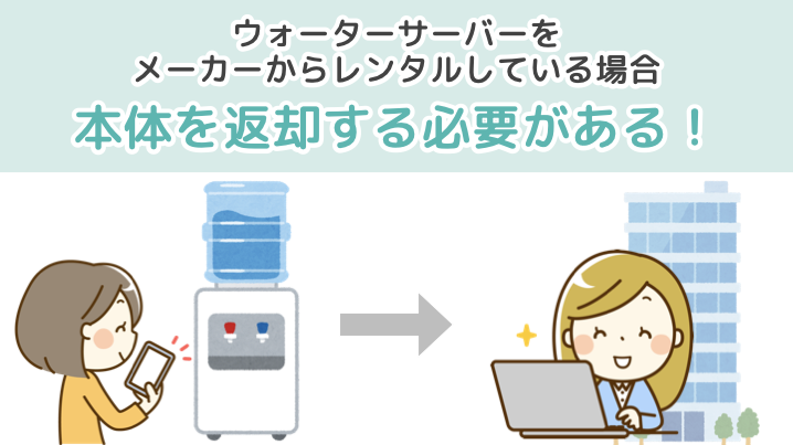 ウォーターサーバーをメーカーからレンタルしている場合、本体を返却する必要がある
