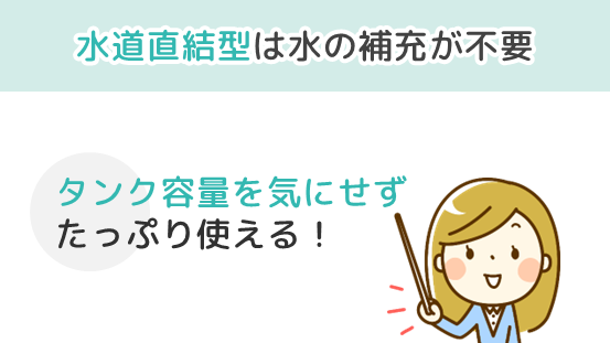 水道直結型ウォーターサーバーは、水の補充が不要